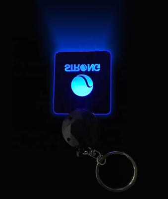 China ABS New Ware Gift Openers Electronic Key Chains Small Key With Led Light Manufacturing New Design Custom Acrylic Led Flashing Key Chain for sale