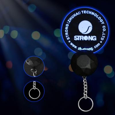 China ABS+PMMA Promotion Customized Blank Custom Logo Luminous Glow Flashing Blinking Mini Acrylic Promotion Led Light Up Key Chain With Led for sale