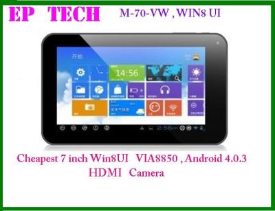 China 7 inch win8 ID tablet pc, capacitive touch screen, android 4.0 WM8850 CPU for sale