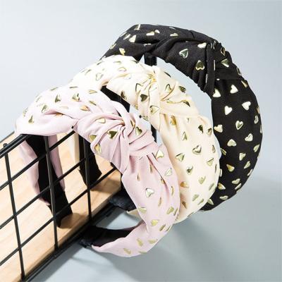 China Simple European and American pearl girls hair decoration headband tied wide-brimmed hair band for sale