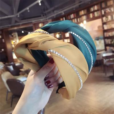 China Rhinestone Headbands For Women Girls Hair Decoration Fashion Hair Accessories Designer Knotted Headband for sale