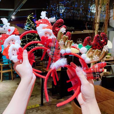 China Fashion Christmas Headband Santa Claus Snowman Antler Hairband Children Festival Party Head Band Girls Hair Accessories for sale