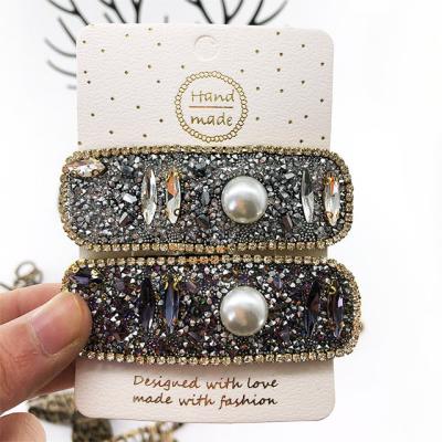 China Girls Hair Decoration 2021 New Arrivals Women Summer Hair Clips Set Glitter Hairpin Pearl Diamond Hair Clip Bing Crystal Hair Clip for sale