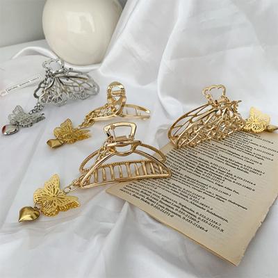 China Girls Hair Decoration Butterfly Hair Clip Claw Metal Hair Claw Big Hair Clips Girls New Product Ideas 2021 for sale