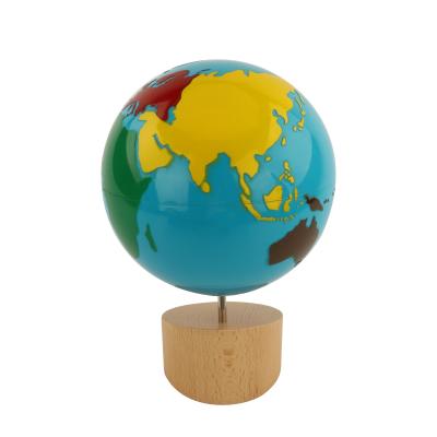 China GE084 Cloth Globe-World Parts Montessori Equipment Materials Geography Wooden Toy Montessori For AMS for sale