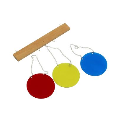 China Kids Educational Wooden Toy Tricolor Disc Set Children's Montessori Sensory Wooden Sensory SE056 for sale