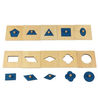 China TOY SE035(JZ)DIY toys montessori homeschool puzzle wood material geometry Montessori educational toy and games for sale