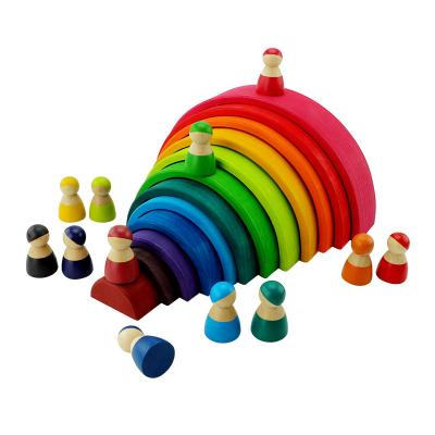 China Educational Toy Hot Sale CANSMARTER SE091 Rainbow Blocks Toys Wooden Material Montessori Educational Toy for sale