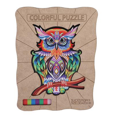 China Educational toy HM-PZ004 colorful special shaped puzzle owl, educational toys, magic puzzles for best-selling for sale