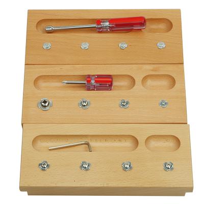 China Wood Kids Wooden Educational Kids Toy Screw Sets Montessori Material for sale