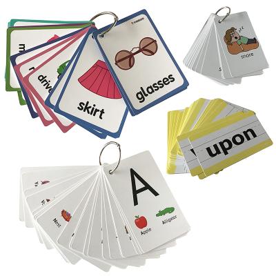 China paper & Cardboard Custom Printed School Students English Alphabet ABC Number Letter Game Educational Flash Cards Printing Learning Cards For Kids for sale