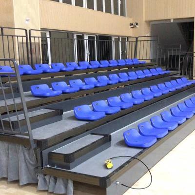 China Melody Upholstered Seats Modern Customized Indoor Telescopic Bleachers Posing Movable Platform Retractable Grandstand For Sale for sale