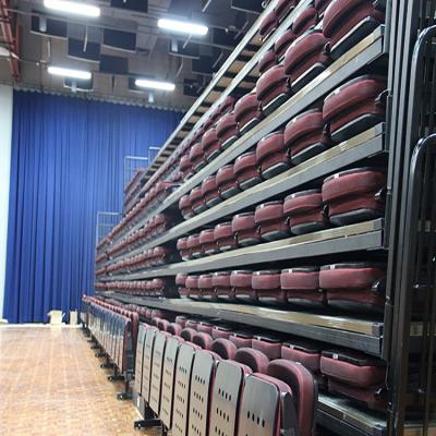 China Steel with powder coated telescopic bleachers of soft seats folded as spectacular seats for large activities for sale