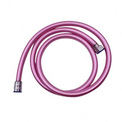 China Easy Installation Flexible Tubing Plastic Pink Shower Hose 1.5m Multicolor Shower Hose Pipe For Bathroom for sale