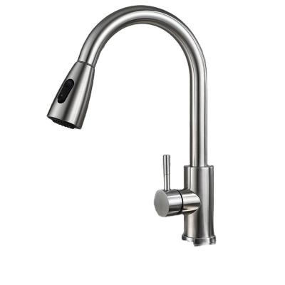 China Thermostatic Faucets Stainless Steel 304 High Quality Brushed Hot And Cold Water Pull Out Kitchen Sink Faucet for sale