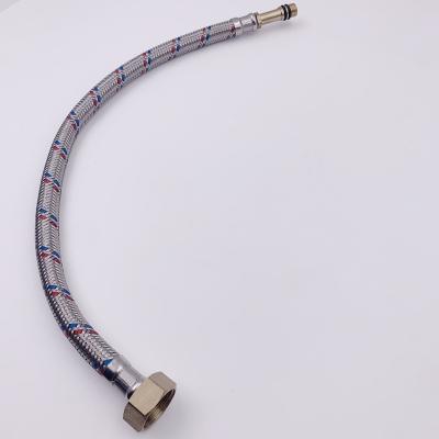 China Modern 304 Stainless Steel Hose EPDM Nylon Braided Metal Hose Red And Blue Modern Nylon Braided Knitted Silver OEM for sale