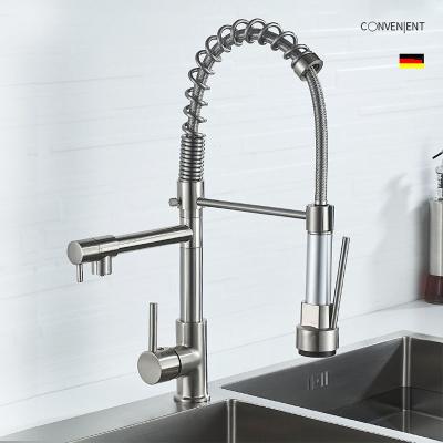 China American High Quality Commercial Thermostatic Faucets Kitchen Faucet With Pull Down Brushed Nickel Single Sprayer Handle Kitchen Sink Faucet for sale