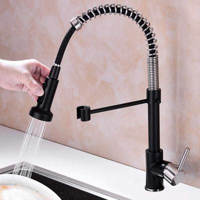 China Faucets Stainless Steel Gold Silver Spring Thermostatic Black Extension Kitchen Faucet With 3 Function Spray Head Sink Mixer Tap Kitchen Faucet for sale