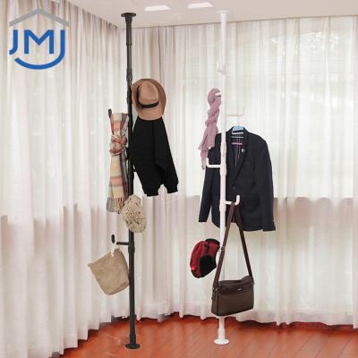 China (Other) 2021 JMJ Poles Metal Stainless Steel Adjustable Modern Telescopic Single Hanger Rack Hat Coat Rack for sale