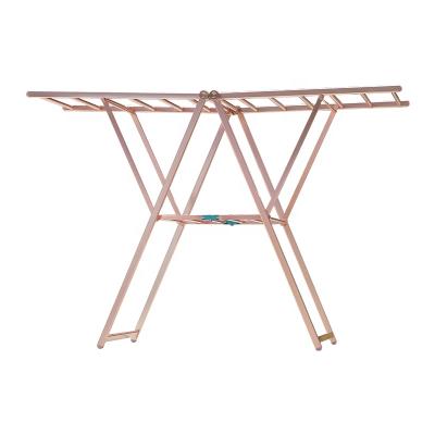 China Contemporary Foldable Aluminum Alloy Hanger Clothes Drying Rack Folding Cloth Dryer Rack Garment Laundry Rack for sale