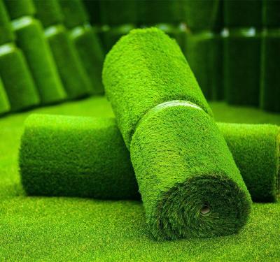 China 20mm25mm30mm35mm size 20SQM garden hot sale per roll for artificial garden use woven grass mat synthetic artificial grama for sale