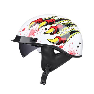 China Wholesale Haley Summer Half Helmet With Visor Motor Bike Helmet ABS High Safety Half Face Helmet SUBO Retro Half Face Helmet for sale