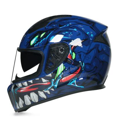 China Motorcycle High Impact Blue Giant Helmet Interphone Resistance SUBO Lens Flip Up Safe Design Racing Dual Track Head Protect Motorbike Helmets for sale