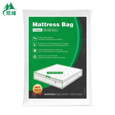 China Moisture Proof Waterproof Pe Mattress Zipper Bag Plastic Mattress Storage Packing Bags for sale