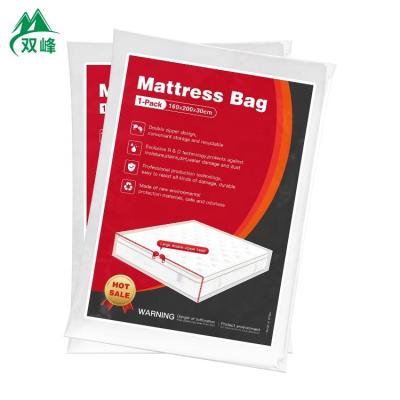 China PE Mattress Packaging Bag Transparent Material Moisture Proof Plastic Protector Bag Plastic Covering Movable Zipper Bags For Mattress for sale