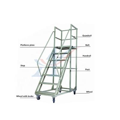 China Folding Ladders 2300X800X3300mm Metal Attic Folding Ladders Size With Handrail for sale