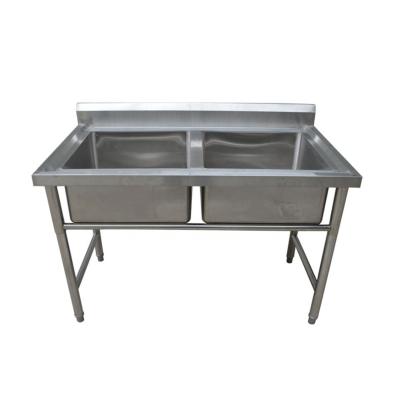 China Without Faucet 1200*600*800mm Stainless Steel Double Bowl Kitchen Sink for sale