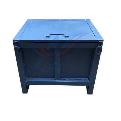 China Corrosion Protection Customized Stacking Steel Container With Cover Lid for sale