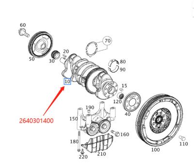 China Auto Parts Crankshaft M264 M264.915 1.5L For Mercedes Benz OEM A2640301200 A2640301400 2640301200 2640301400 OEM Standard for sale