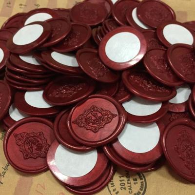 China Red self-adhesive decoration sealing wax sticker - your chosen logo and color for sale