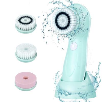 China DEEP CLEANSING 3 in 1 Mini Rechargeable Electric Rotating Facial Cleansing Sweep Waterproof Face Cleansers Deep Clean Scrubber for sale