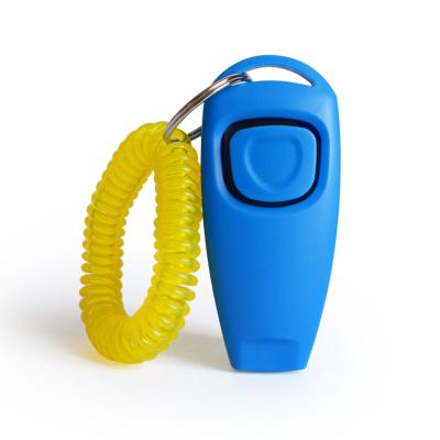 China Wholesale Viable 2 in 1 Pet Training Whistle Clicker Wrist Strapped Dog Training Clickers for sale