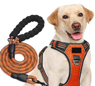 China Stocked No Pull Mesh Padded No Pull Dog Reflective Oxford Pet Vest Soft Breathable Harness Set For Small Medium Large Dogs for sale