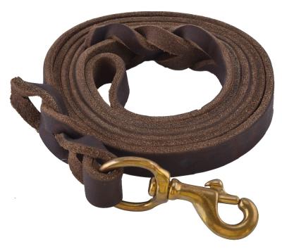 China Wholesale High Quality Large Dog Stocked Genuine Leather Dog Leash Lead For Pet Leash for sale