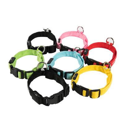 China Glowing Waterproof USB Rechargeable Glow Flashing Night Safety Lights Up Nylon Dog Led Pet Collar Rechargeable Light for sale