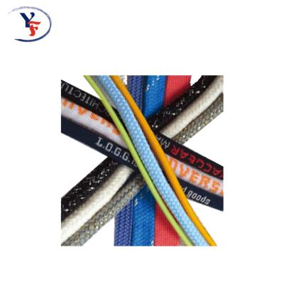 China Strong high tenacity polyester cords with customized woven logo and patterns for sale