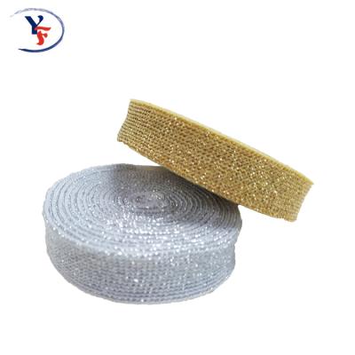 China Elastic Metallic Gold/Silver Lurex Knitted Band for sale