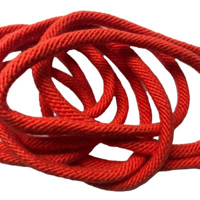 China OEM Small Quantity High Tenacity Solid 100% Cotton 0.6Cm High Colored Braided Round Rope for sale