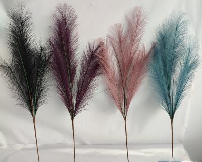 China Fashional Fake Pampas Grass Branches Fake Pampas Grass 6 Branches White Artificial Pampas Grass Boho Room Decor for Home Wedding for sale