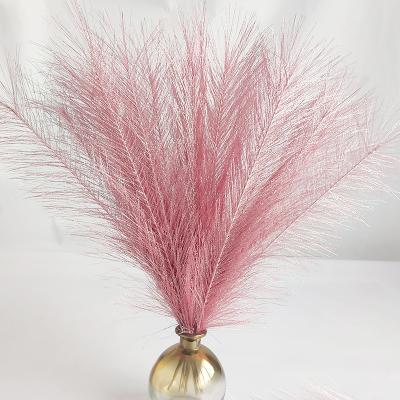 China Fashional Artificial Wedding Home Decor Pampas Grass Natural Dry Pink Pampas Grass Bouquet Artificial Pampas Grass Flowers for sale