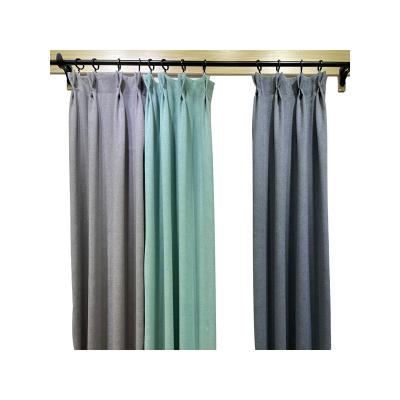 China High Density Warm European Style 100% Poly Faux Valance New Items Outlet Black Linen Curtains for sale