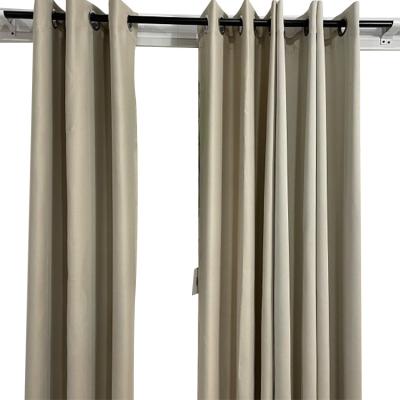 China Modern Plain Darken 100% Polyester Textile Hotel Living Room Bedroom Window Curtain for sale