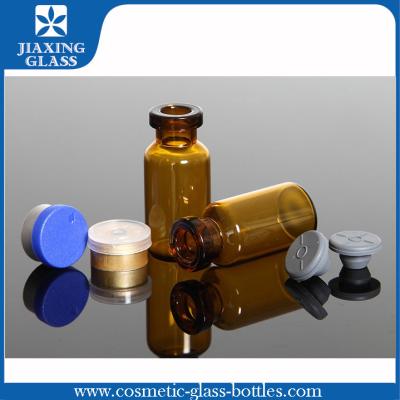 China Amber Common Molded Glass Vials With Rubber Stopper And Aluminum Cap for sale