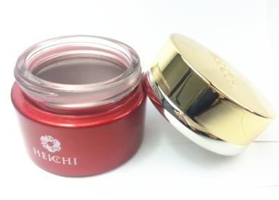 China 30g 50g Luxury Red Glass Cosmetic Jars With Gold Lid For Face Cream for sale