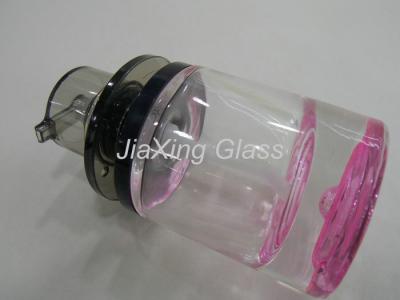 China 30ml Pink Glass Lotion Bottle / Lotion Pump Bottle With New Design Caps for sale