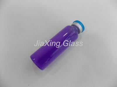 China Purple 20ml Glass Vials With CapsCosmetic  Glass Sample Bottles Slim Plastic for sale